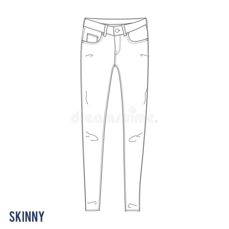 Men jeans denim pants fit types guideline, Stock vector