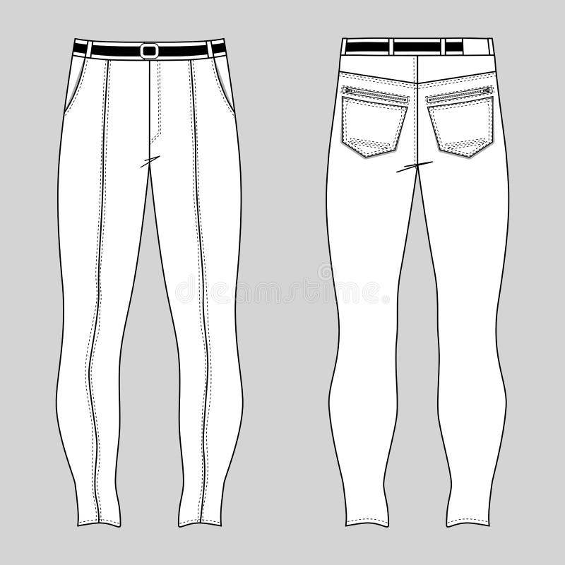 Template Skinny Jeans Vector Illustration Flat Design Stock Vector