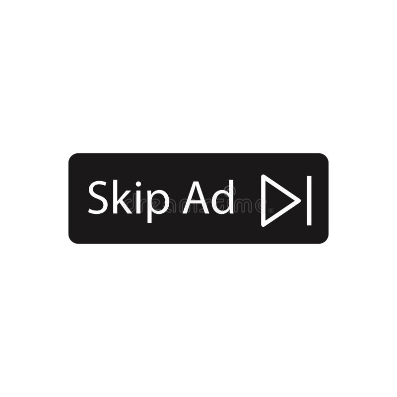 Skip Ad Button Web Icon Isolated on the White Background Stock Vector(04)