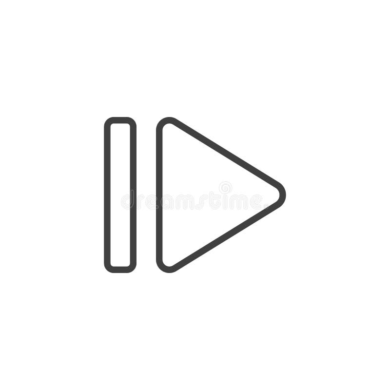 Skip button line icon stock vector. Illustration of simple - 248102530