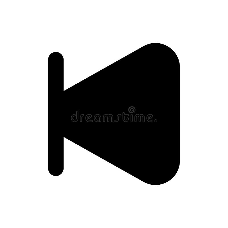 Skip previous button black glyph ui icon vector illustration