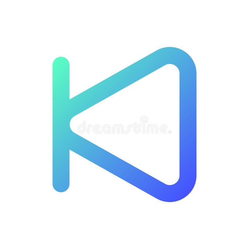 Skip previous button pixel perfect gradient linear ui icon stock illustration