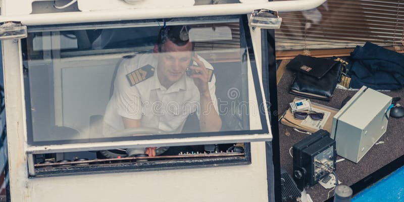 Skipper of a pleasure boat royalty free stock photo Skipper of a pleasure boat royalty free stock photo