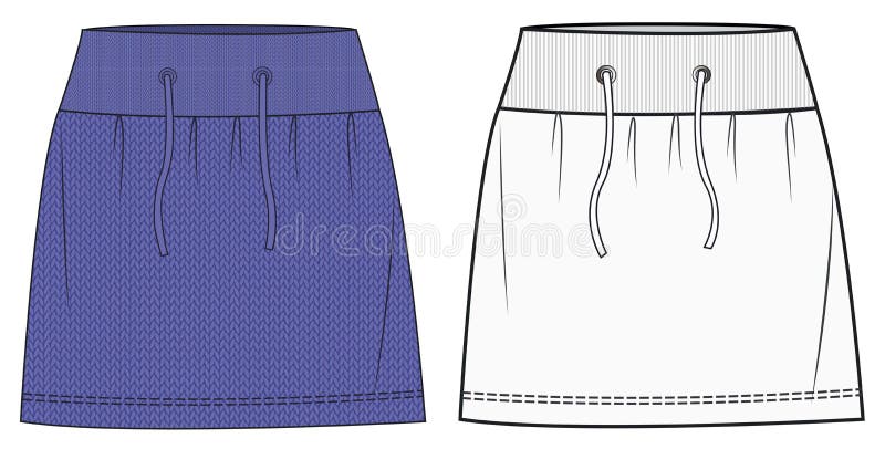 SKIRT Fashion Flat Template. Girl Skirt Fashion Drawing Template Stock ...