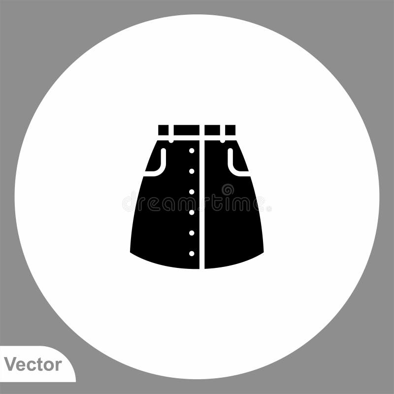 Skirt Vector Icon Sign Symbol Stock Vector - Illustration of model ...