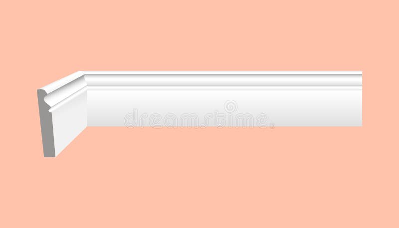 Skirting Plastic White Ceiling With Drawings Realistic Vector