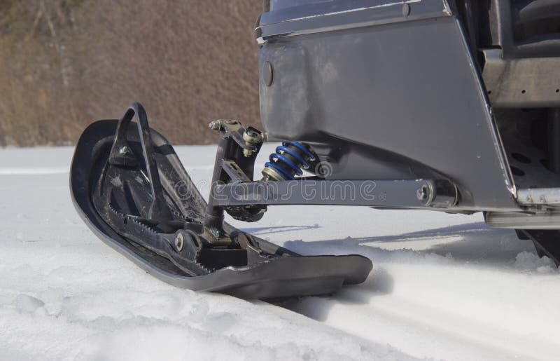 The skis of the snowmobile stock image. Image of fast 144190061