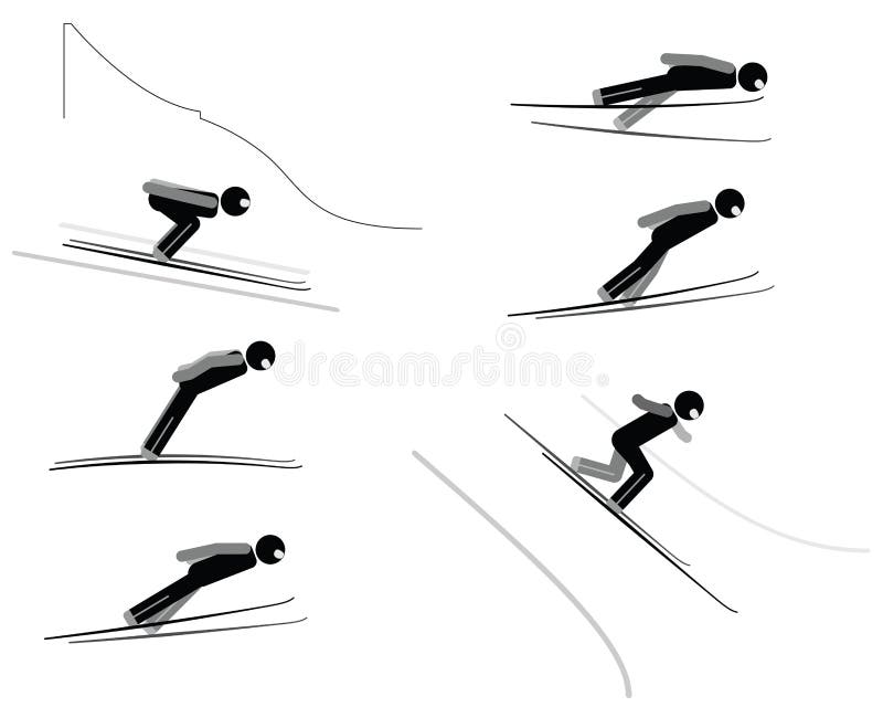 Skispringen - Piktogrammsatz lizenzfreie abbildung Skispringen - Piktogrammsatz lizenzfreie abbildung