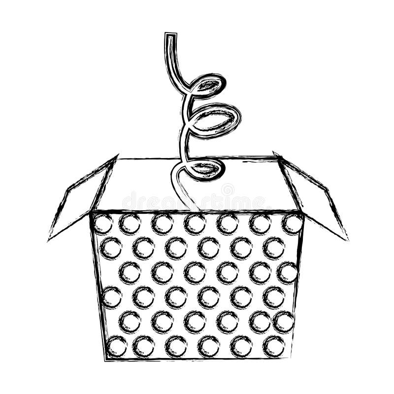 Skizzenabgehobener Betrag Jack in the Box Vektor Abbildung