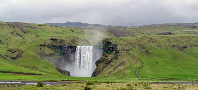 Skogafoss waterfall - Skogar village, Iceland stock photography Skogafoss waterfall - Skogar village, Iceland stock photography