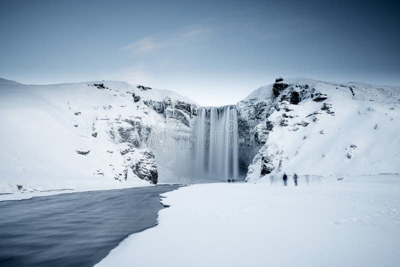 Skogafoss Waterfall in Winter, Iceland Stock Photo Image of nature