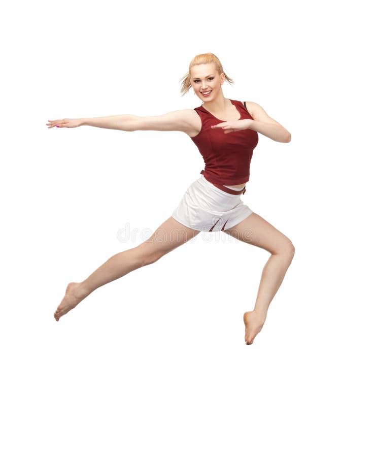 Skokowa sporty dziewczyna zdjęcie stock