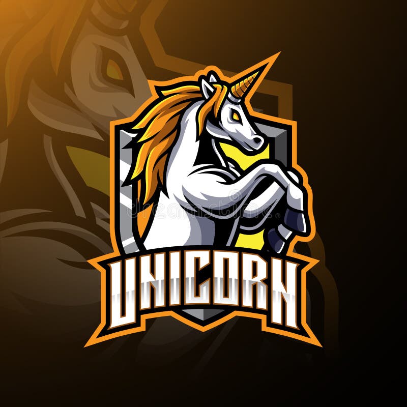 Skokowy jednorożec maskotki logo projekt royalty ilustracja Skokowy jednorożec maskotki logo projekt royalty ilustracja