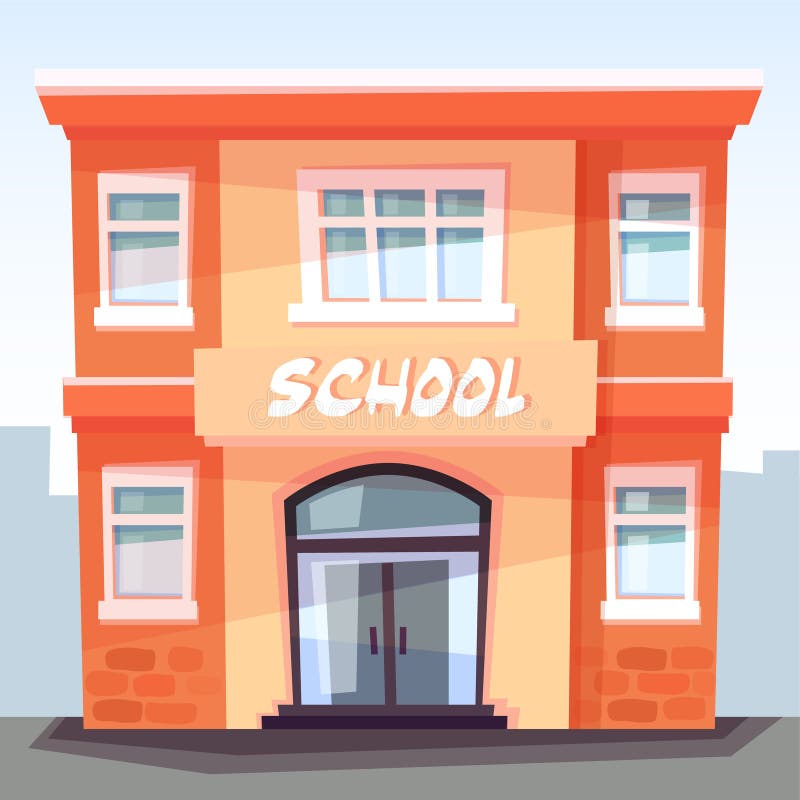 Skolabyggnad, tillbaka till skolan, utbildningsbegrepp, stock illustrationer Skolabyggnad, tillbaka till skolan, utbildningsbegrepp, stock illustrationer