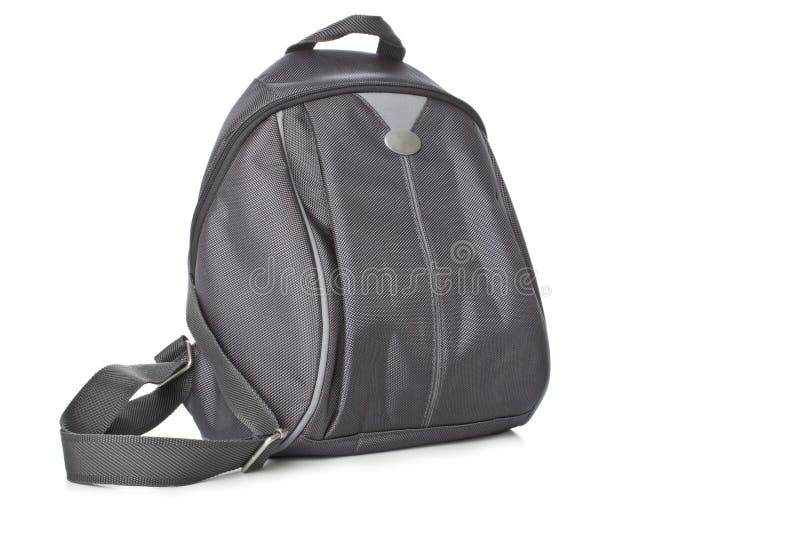 Gray school backpack isolated on white. Gray school backpack isolated on white