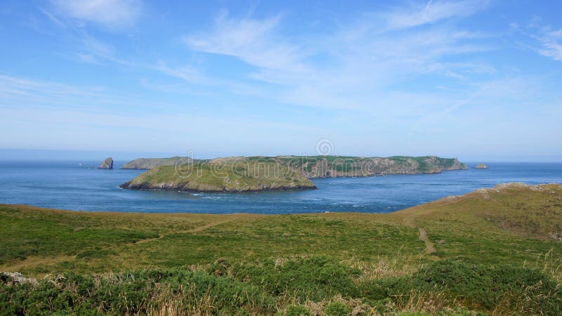 Skomer Island from Martin s Haven in Wales