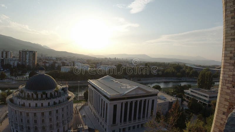 Skopje, Macedonia, settembre 2019 circa: La vista su skopje dalla fortezza