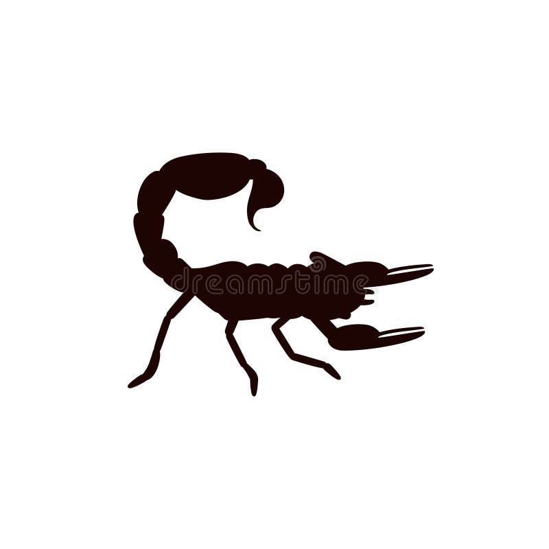 Skorpion arachnids Insekt und Zodiac Symbol schwarzen Silhouette Vektor isoliert. lizenzfreie abbildung