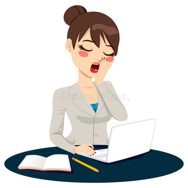 Skołowany bizneswomanu ziewanie ilustracja wektor Skołowany bizneswomanu ziewanie ilustracja wektor