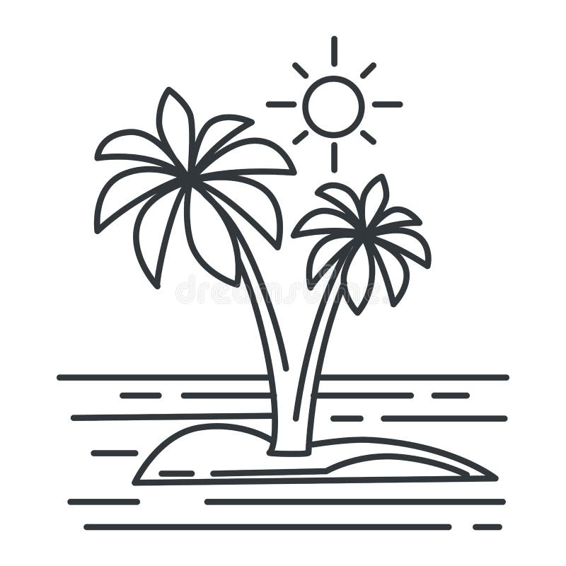 Skrajnia tropikalna, krajobraz letni, szkic oceaniczny lub sezonowy ilustracji Skrajnia tropikalna, krajobraz letni, szkic oceaniczny lub sezonowy ilustracji