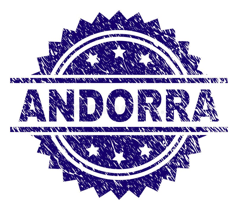 Skrapad texturerad ANDORRA stämpelskyddsremsa vektor illustrationer