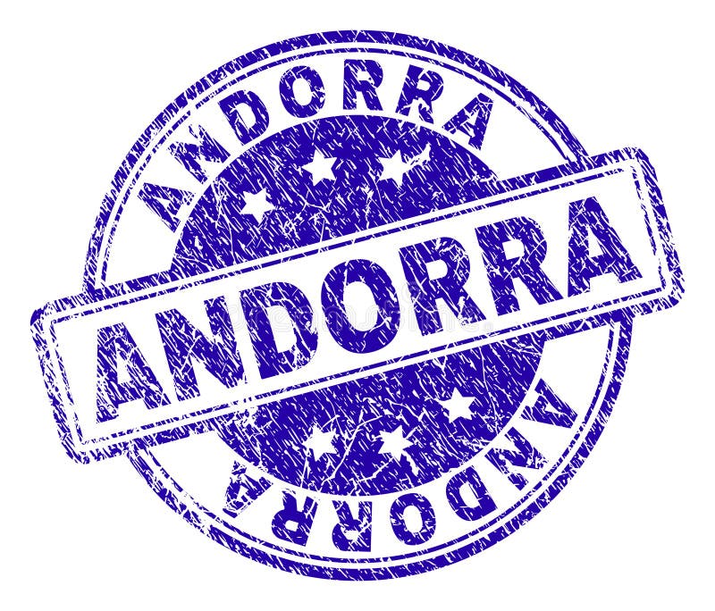 Skrapad texturerad ANDORRA stämpelskyddsremsa vektor illustrationer