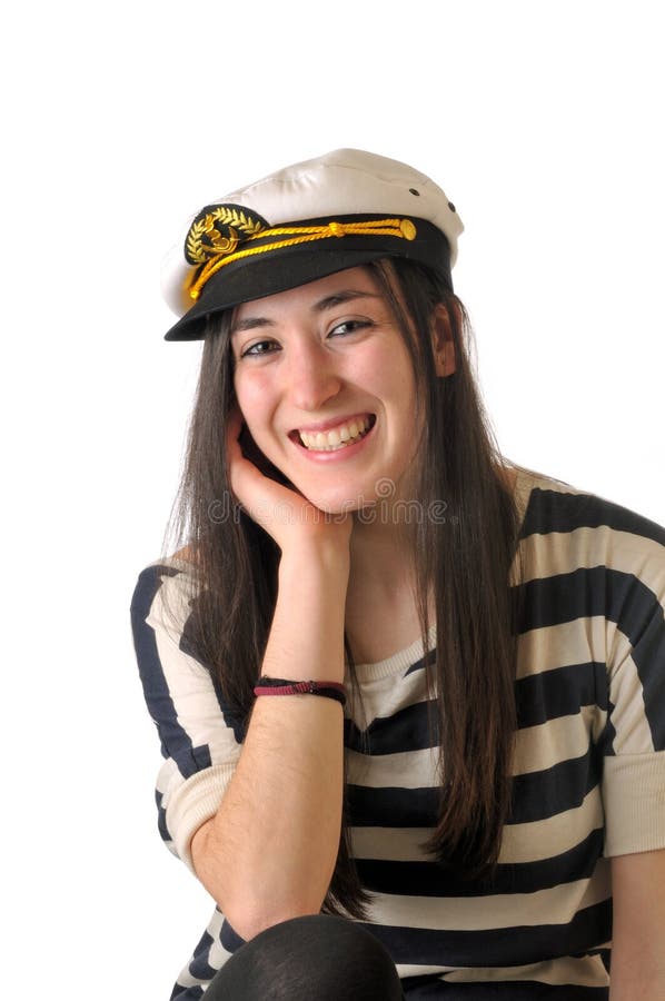 skratta sjöman för flicka royaltyfri bild skratta sjöman för flicka royaltyfri bild