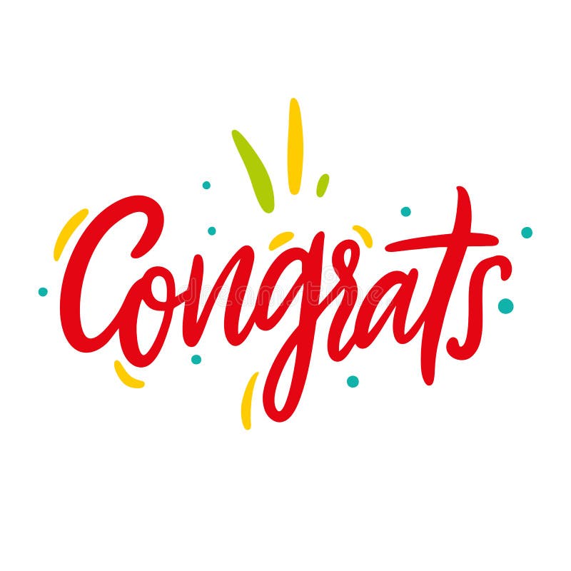 Skriftlig bokstäver för Congrats hand för lyckönskankort, hälsningkort, inbjudan, affisch och tryck Modern borstekalligrafi royaltyfri illustrationer
