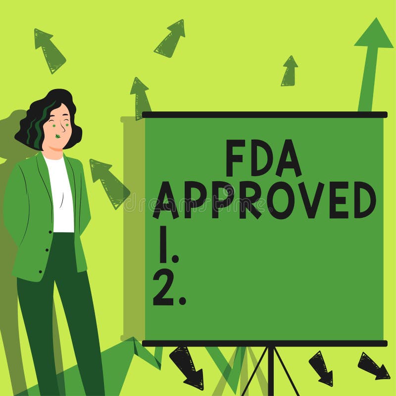 Skriva visa godkänd text fda. den affärsidé som avtalats om att produkten eller formeln är säker och eller effektiv vektor illustrationer