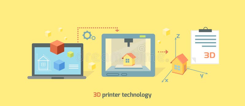 SkrivarTechnology Icon Flat design stock illustrationer SkrivarTechnology Icon Flat design stock illustrationer