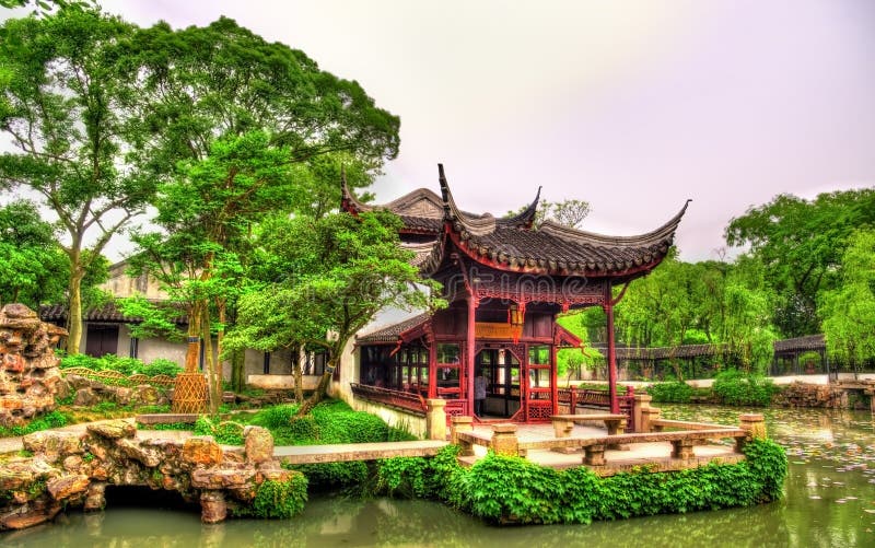 Skromnie administratora ogród wielki ogród w Suzhou zdjęcie stock Skromnie administratora ogród wielki ogród w Suzhou zdjęcie stock