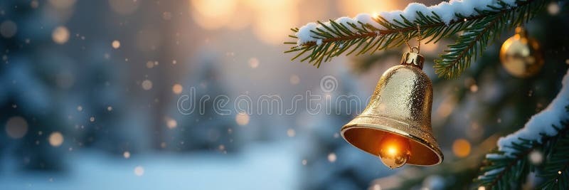 Skrämmande guldringornament på en snösnö royaltyfri illustrationer
