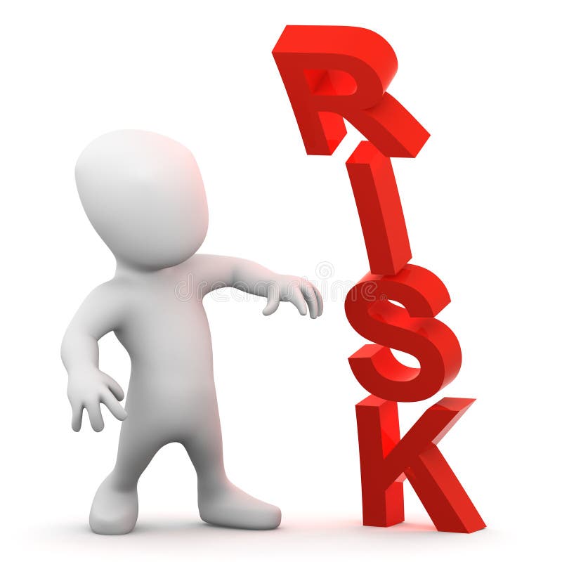 skrämmas den lilla mannen 3d av risk royaltyfri illustrationer skrämmas den lilla mannen 3d av risk royaltyfri illustrationer