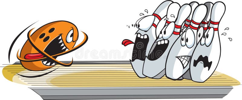 skrämmde bowlingstift vektor illustrationer skrämmde bowlingstift vektor illustrationer