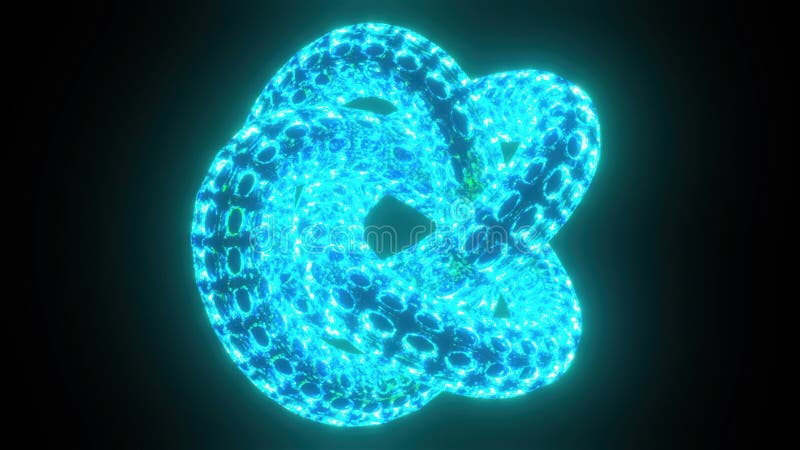 Skręcony torus neonowy. wygenerowano komputerowo renderowanie 3d