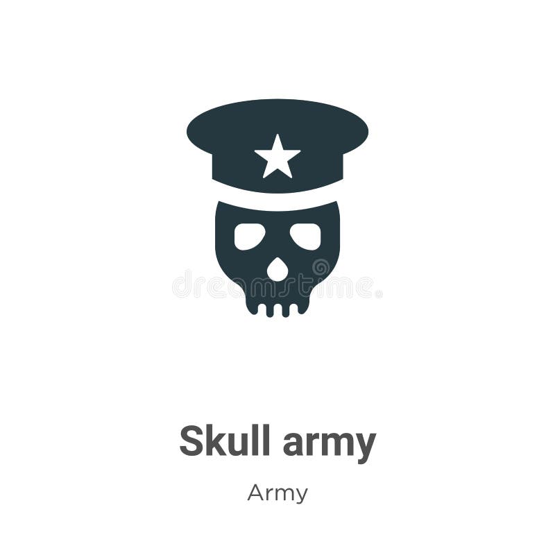 Skull army vector icon on white background. Flat vector skull army icon symbol sign from modern army collection for mobile concept royalty free illustration Skull army vector icon on white background. Flat vector skull army icon symbol sign from modern army collection for mobile concept royalty free illustration