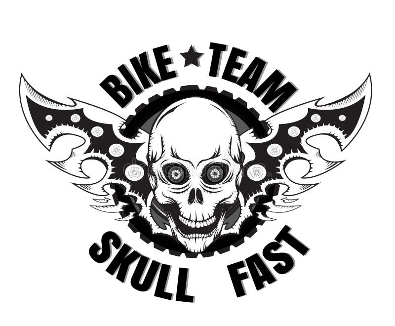 Skull Bike stock vector. Illustration of winged, badge 54121401