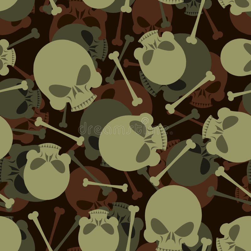 Skull and Bones military pattern. Skeleton army ornament. Death royalty free illustration Skull and Bones military pattern. Skeleton army ornament. Death royalty free illustration