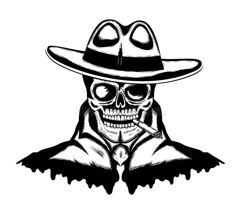 Smoker skull icon stock vector. Illustration of emblem - 60149626