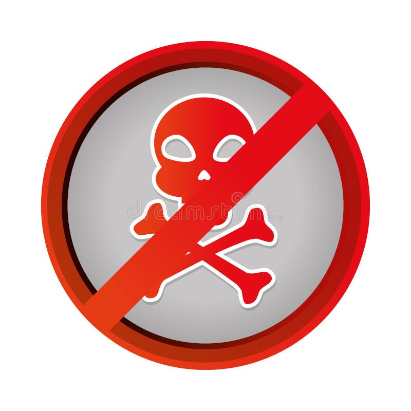 Skull danger signal icon stock vector. Illustration of poison - 90951139