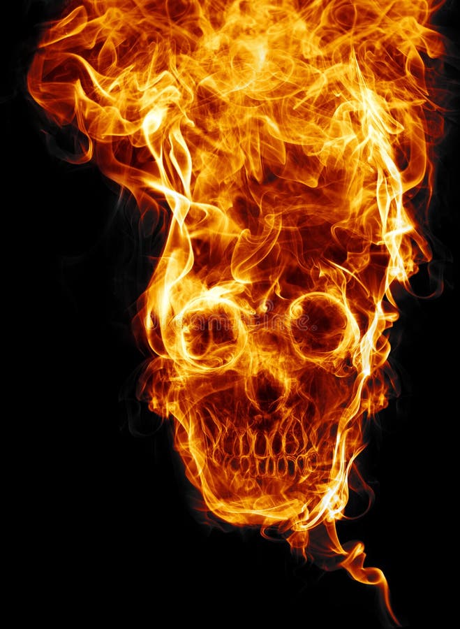 Skull of fire stock illustration. Illustration of black - 22815941