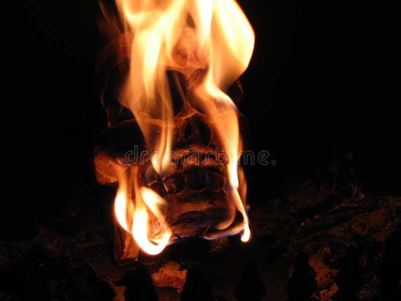 Skull on Fire stock photography