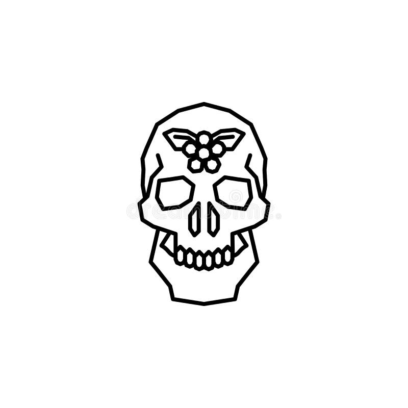 Skull, Flower, Catrina Icon. Element of Dia De Muertos Icon Stock  Illustration - Illustration of blossom, isolated: 165372844