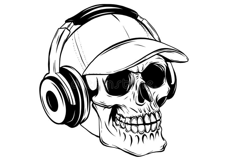Skeleton Listening To Music Stock Illustration - Illustration of ...