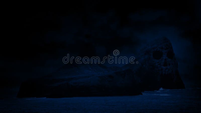 Skull Island in mare alla notte