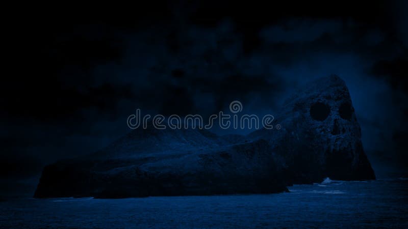 Skull Island in mare alla notte