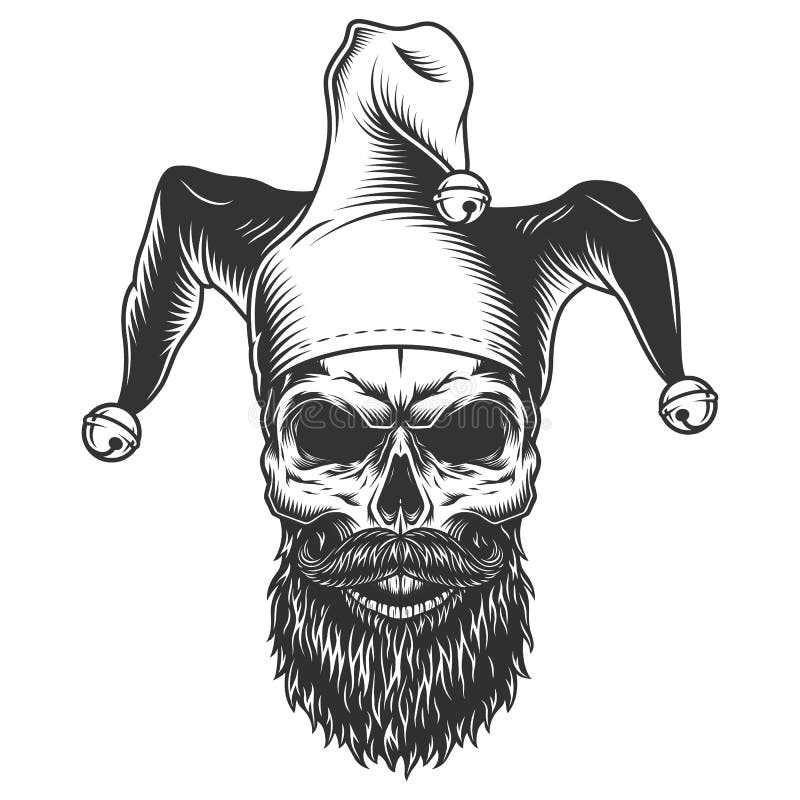 Skull in the jester hat vector illustration Skull in the jester hat vector illustration