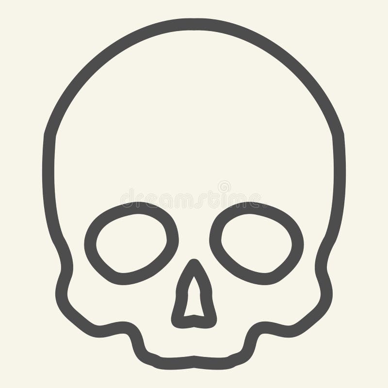 Skull Line Icon. Skeleton Vector Illustration Isolated on White Stock ...