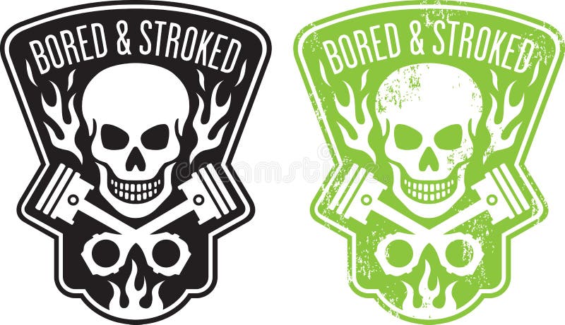 Skull and Pistons vector illustration Skull and Pistons vector illustration