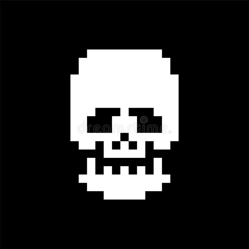 Pixel skull and bones Royalty Free Vector Image